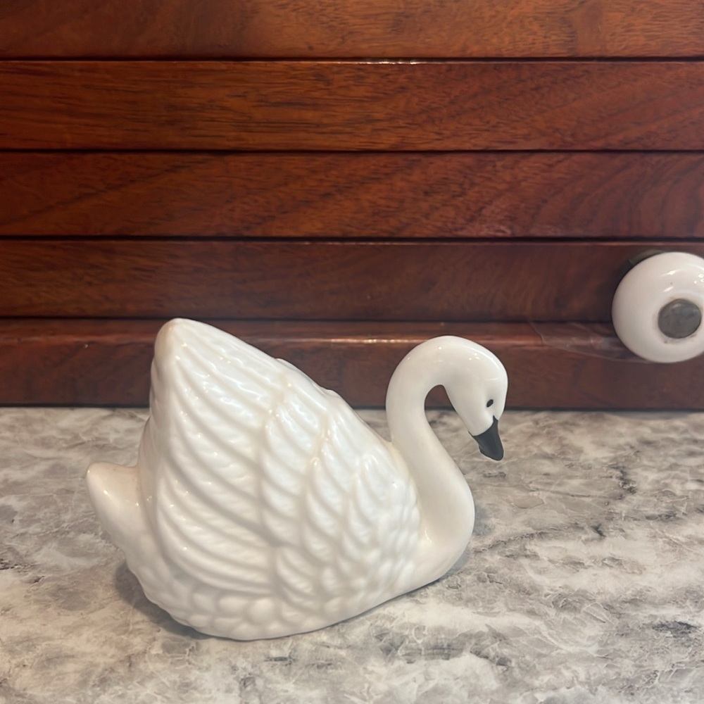 White Ceramic Swan Figurine